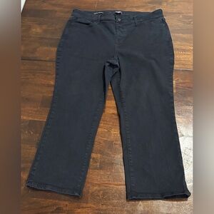 NYDJ Marilyn Straight Button / Snap Fly Black Denim Jeans Women’s Size 18